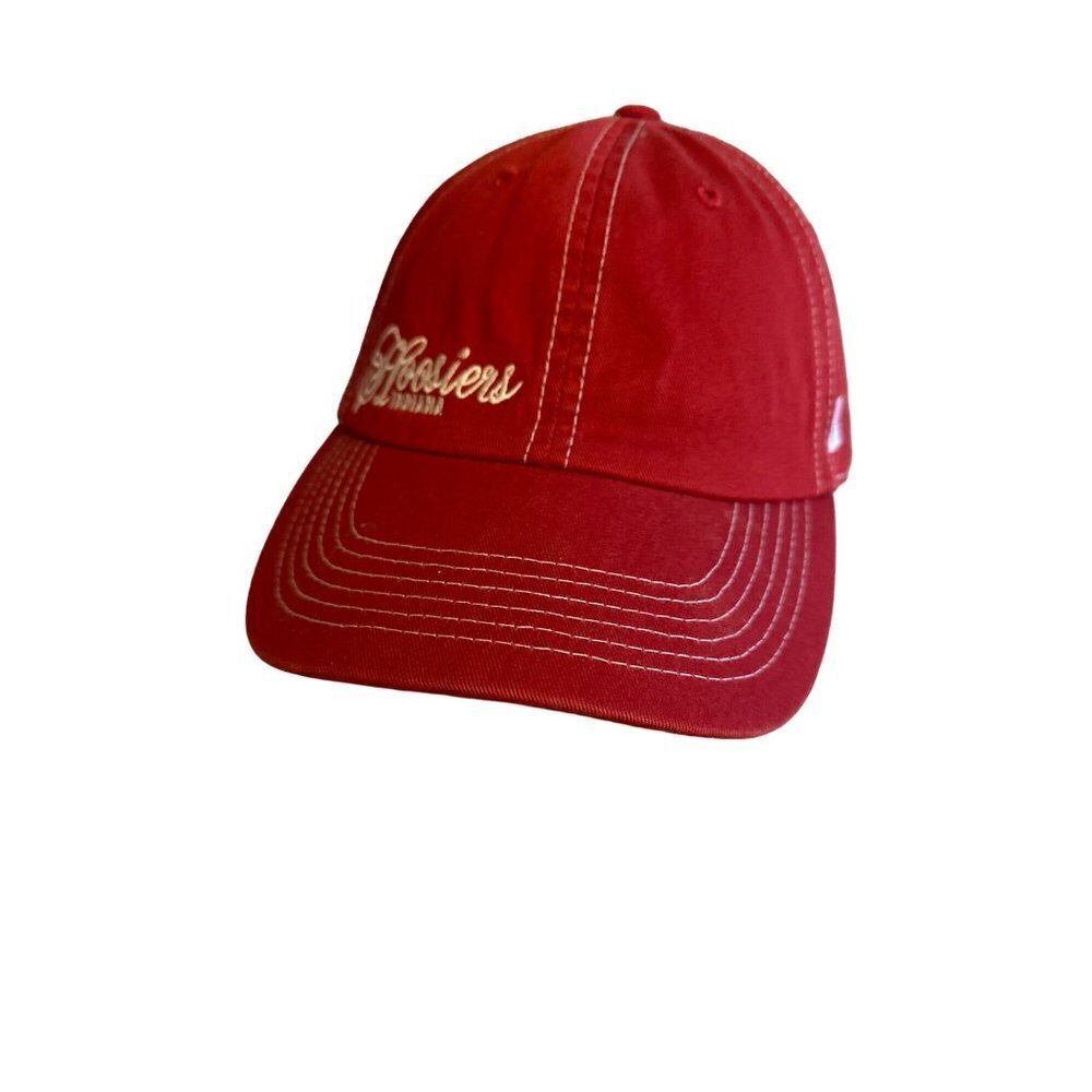 Indiana Hoosiers Red Embroidered Lettering Hat Cap Adjustable